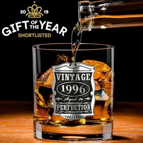 English Pewter Company Vintage Years 1996 30th Birthday Old Fashioned Whisky Rocks Glass 11oz | Unique Gift for Men thumbnail 5