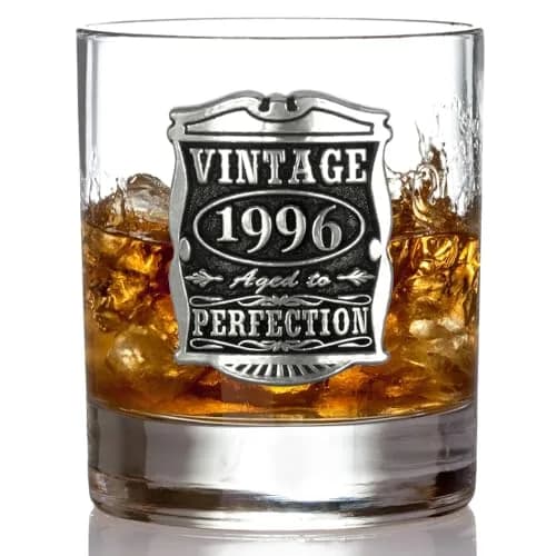 English Pewter Company Vintage Years 1996 30th Birthday Old Fashioned Whisky Rocks Glass 11oz | Unique Gift for Men thumbnail 3