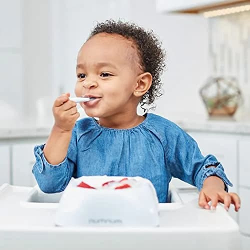 NumNum GOOtensils Baby Spoons 6-18 Months, 2-Pack Frosty Lilac/Rose | Pre-Spoon for Self-Feeding thumbnail 8