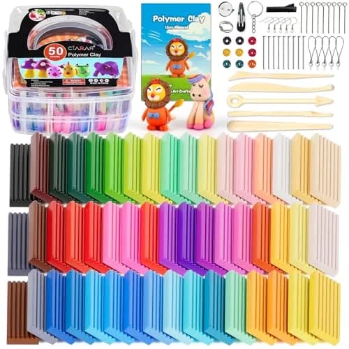 CiaraQ 50-Color Polymer Clay Oven Bake Modeling Kit for Kids & Beginners | Non-Toxic, Reusable, Easy to Shape thumbnail 1