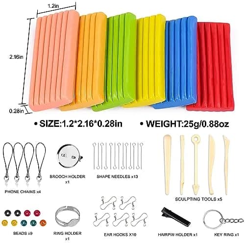 CiaraQ 50-Color Polymer Clay Oven Bake Modeling Kit for Kids & Beginners | Non-Toxic, Reusable, Easy to Shape thumbnail 5