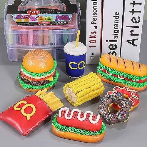 CiaraQ 50-Color Polymer Clay Oven Bake Modeling Kit for Kids & Beginners | Non-Toxic, Reusable, Easy to Shape thumbnail 6