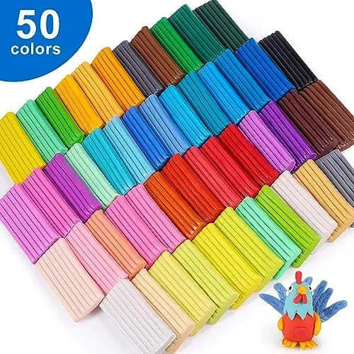 CiaraQ 50-Color Polymer Clay Oven Bake Modeling Kit for Kids & Beginners | Non-Toxic, Reusable, Easy to Shape thumbnail 3