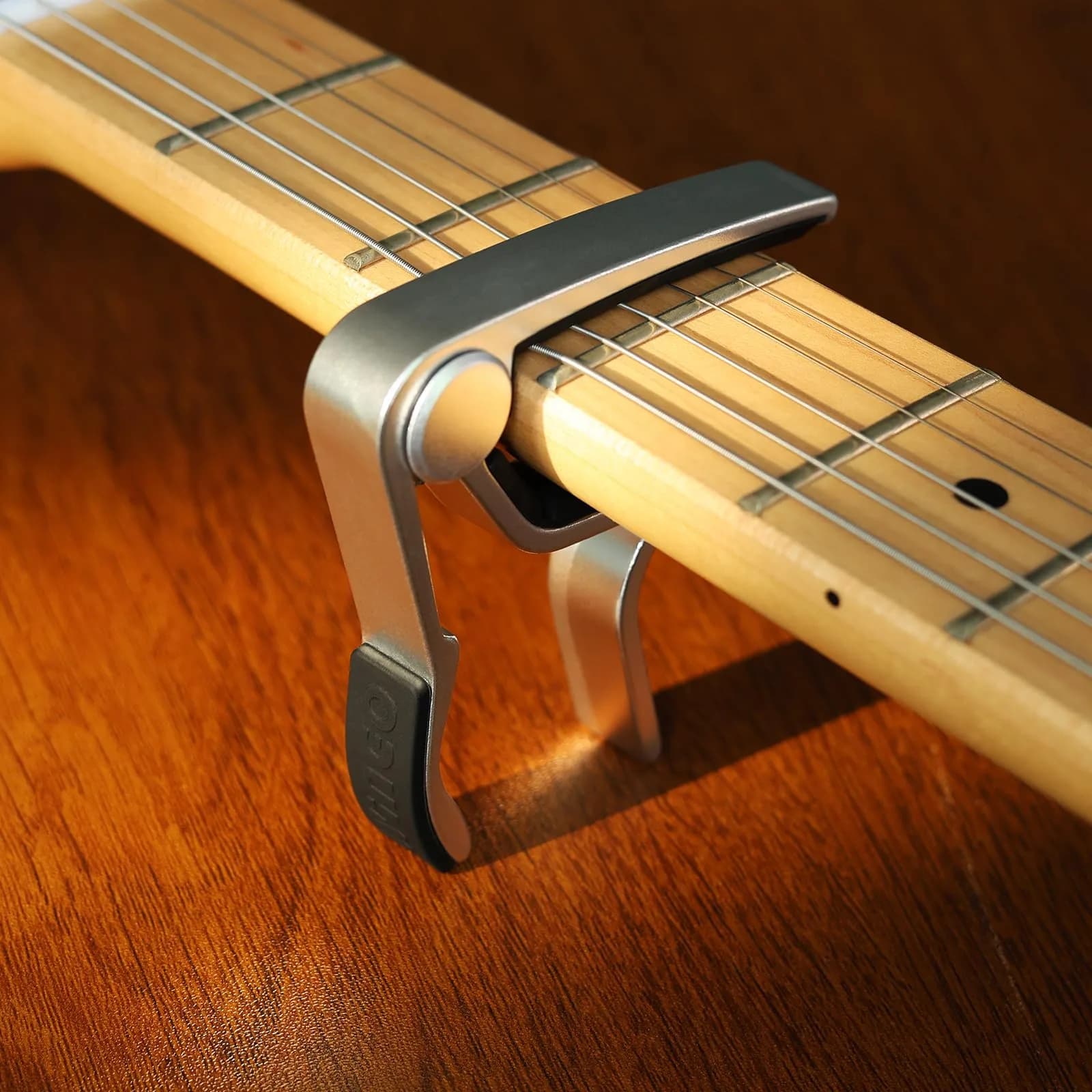 WINGO Silver Guitar Capo for Acoustic & Electric Guitars | Quick-Release, No Buzz, 6-String Steel Acoustic/Electric - view 3
