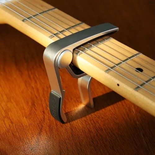 WINGO Silver Guitar Capo for Acoustic & Electric Guitars | Quick-Release, No Buzz, 6-String Steel Acoustic/Electric thumbnail 3
