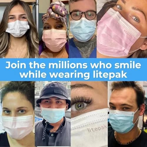 Litepak Disposable Face Mask 125-Pack Gray | Premium Comfort with Earloops & Dispenser thumbnail 3