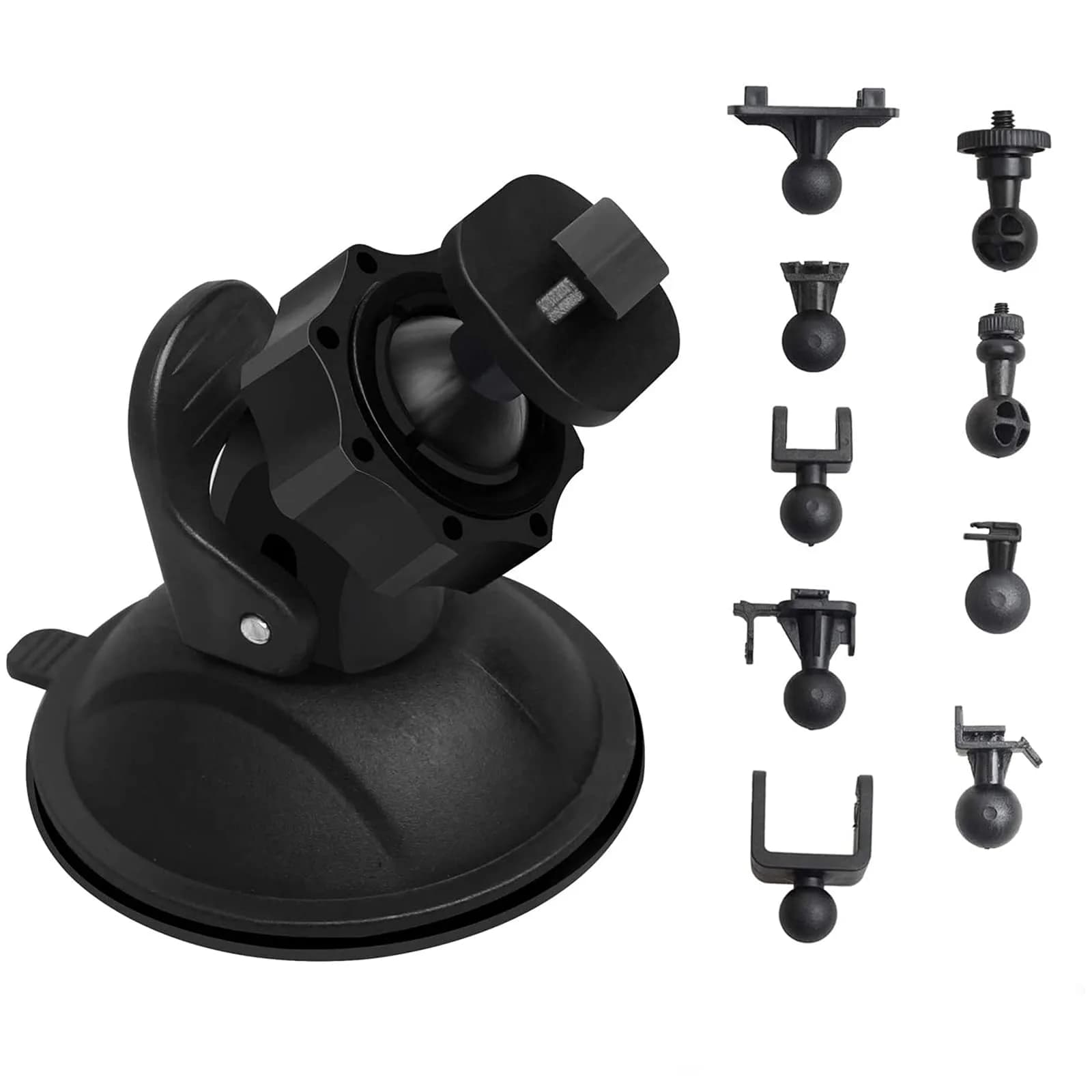 TiToeKi Dash Cam Suction Mount with 15+ Swivel Ball Adapters | Universal Fit for Most Dash Cameras - main product image
