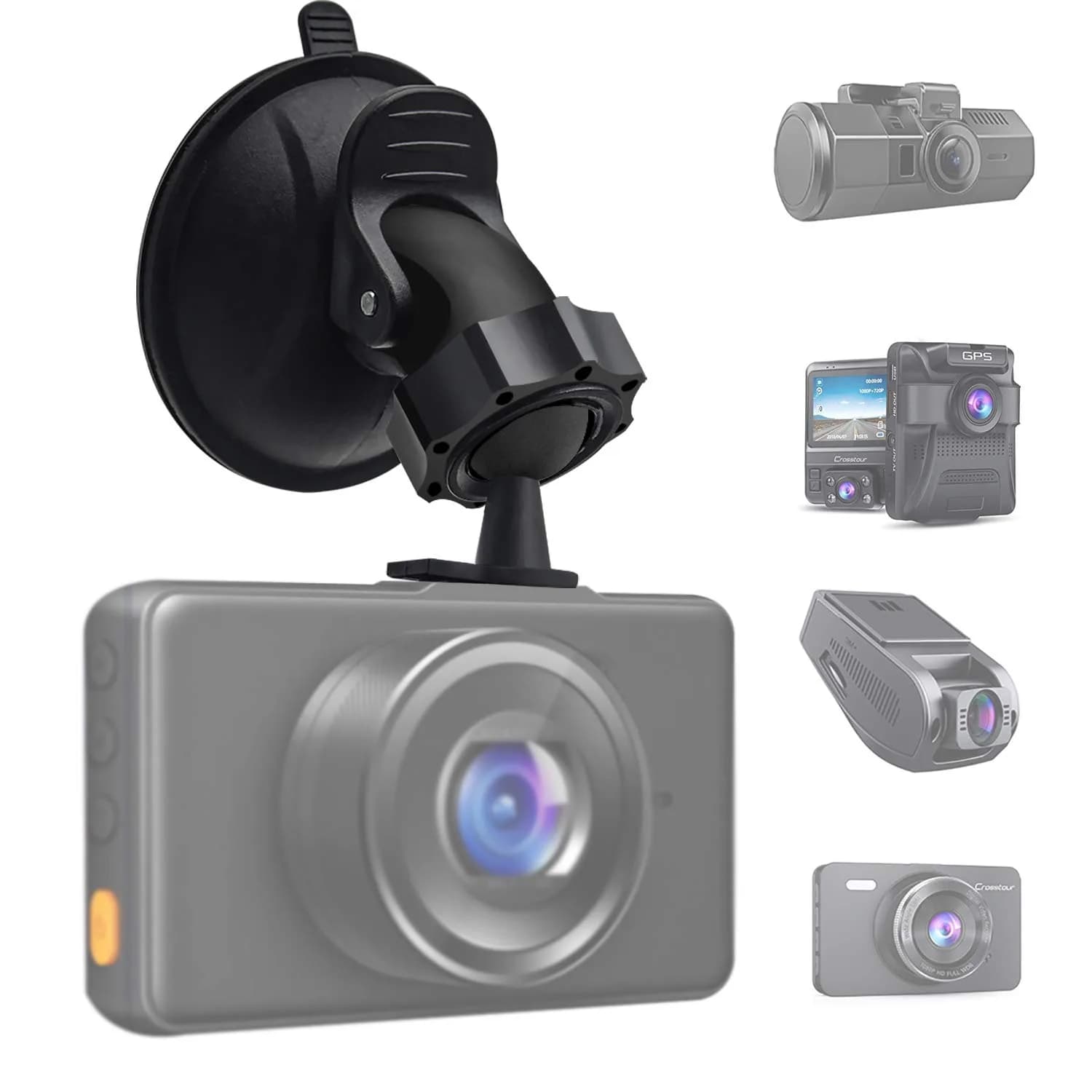 TiToeKi Dash Cam Suction Mount with 15+ Swivel Ball Adapters | Universal Fit for Most Dash Cameras - view 7