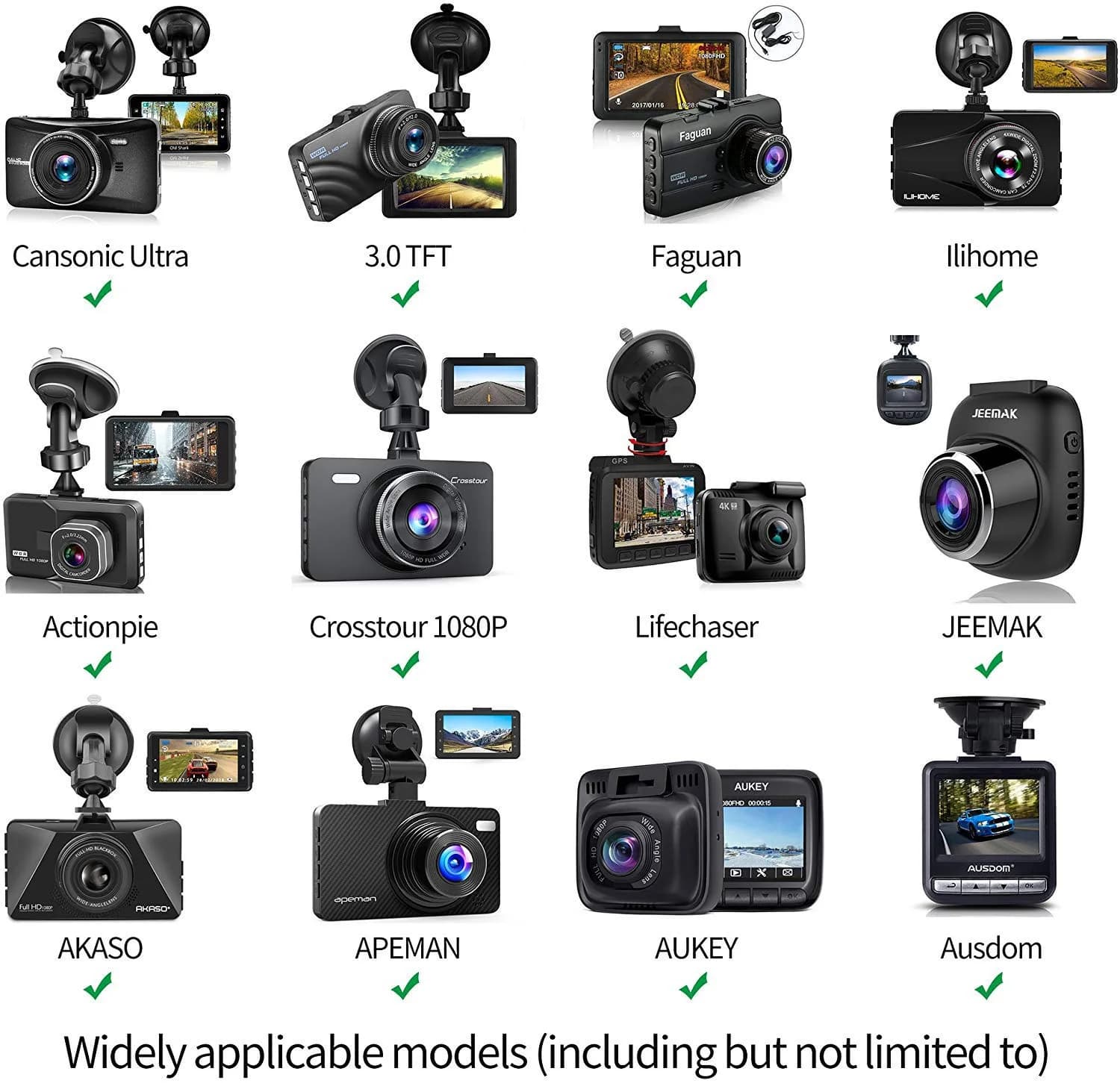TiToeKi Dash Cam Suction Mount with 15+ Swivel Ball Adapters | Universal Fit for Most Dash Cameras - view 2