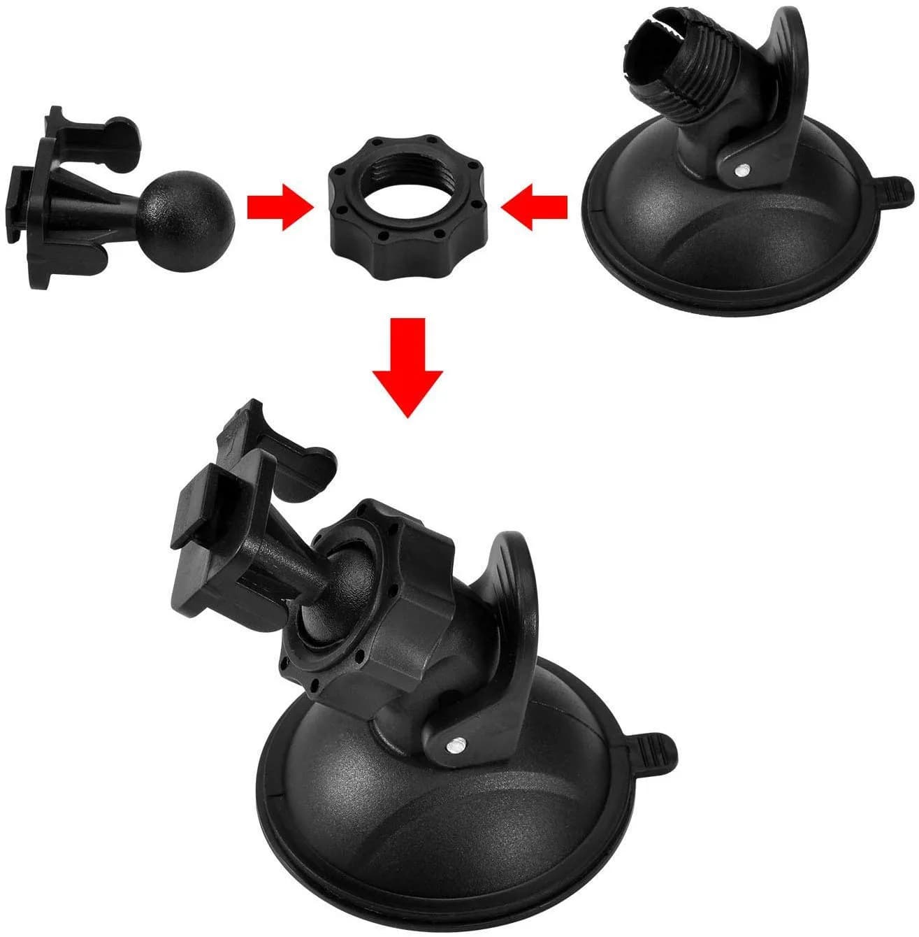 TiToeKi Dash Cam Suction Mount with 15+ Swivel Ball Adapters | Universal Fit for Most Dash Cameras - view 4