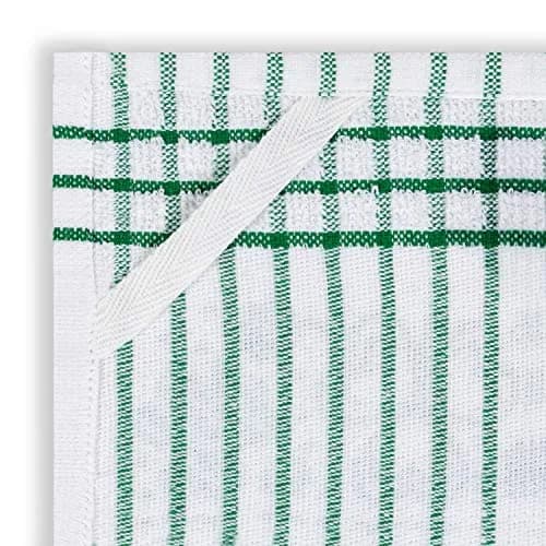 Cackleberry Home Retro Camper Windowpane Check Cotton Terrycloth Kitchen Towels, Set of 4 (Green) | 45.7 x 71.1 cm (18 x 28 inches) thumbnail 4
