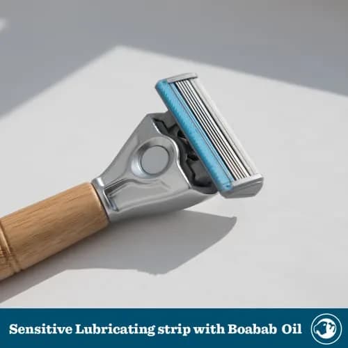 Bulldog Skincare - Sensitive Bamboo Razor 1 Count | Eco-Friendly Handle & 5 Steel Blades thumbnail 4
