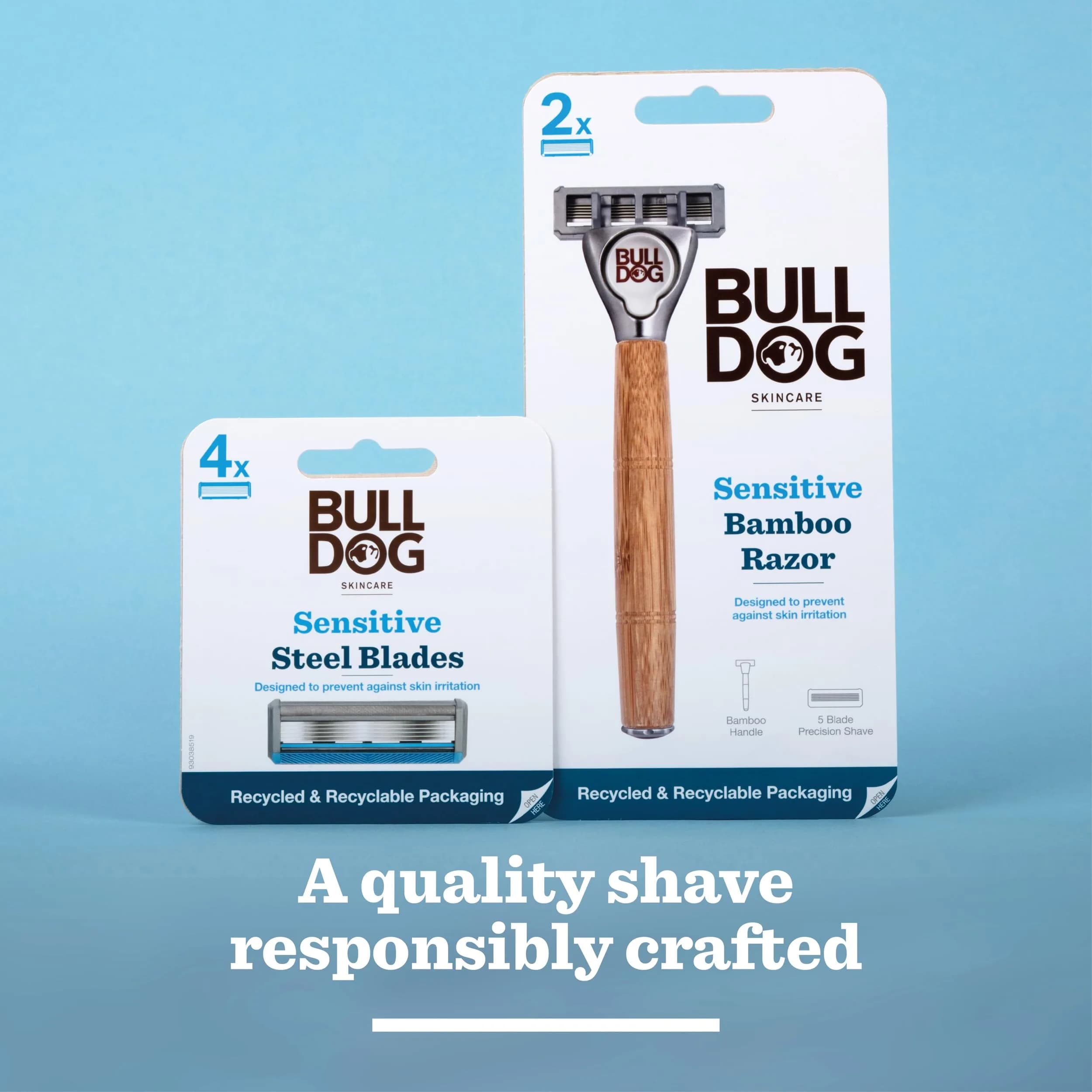 Bulldog Skincare - Sensitive Steel Blades - Men's Razor Blade Refills (4 Pack) | Suitable for Sensitive Skin - view 6