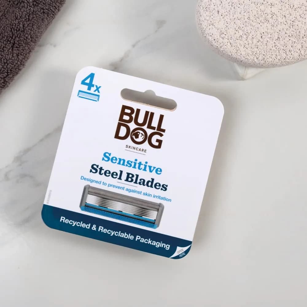 Bulldog Skincare - Sensitive Steel Blades - Men's Razor Blade Refills (4 Pack) | Suitable for Sensitive Skin - view 7