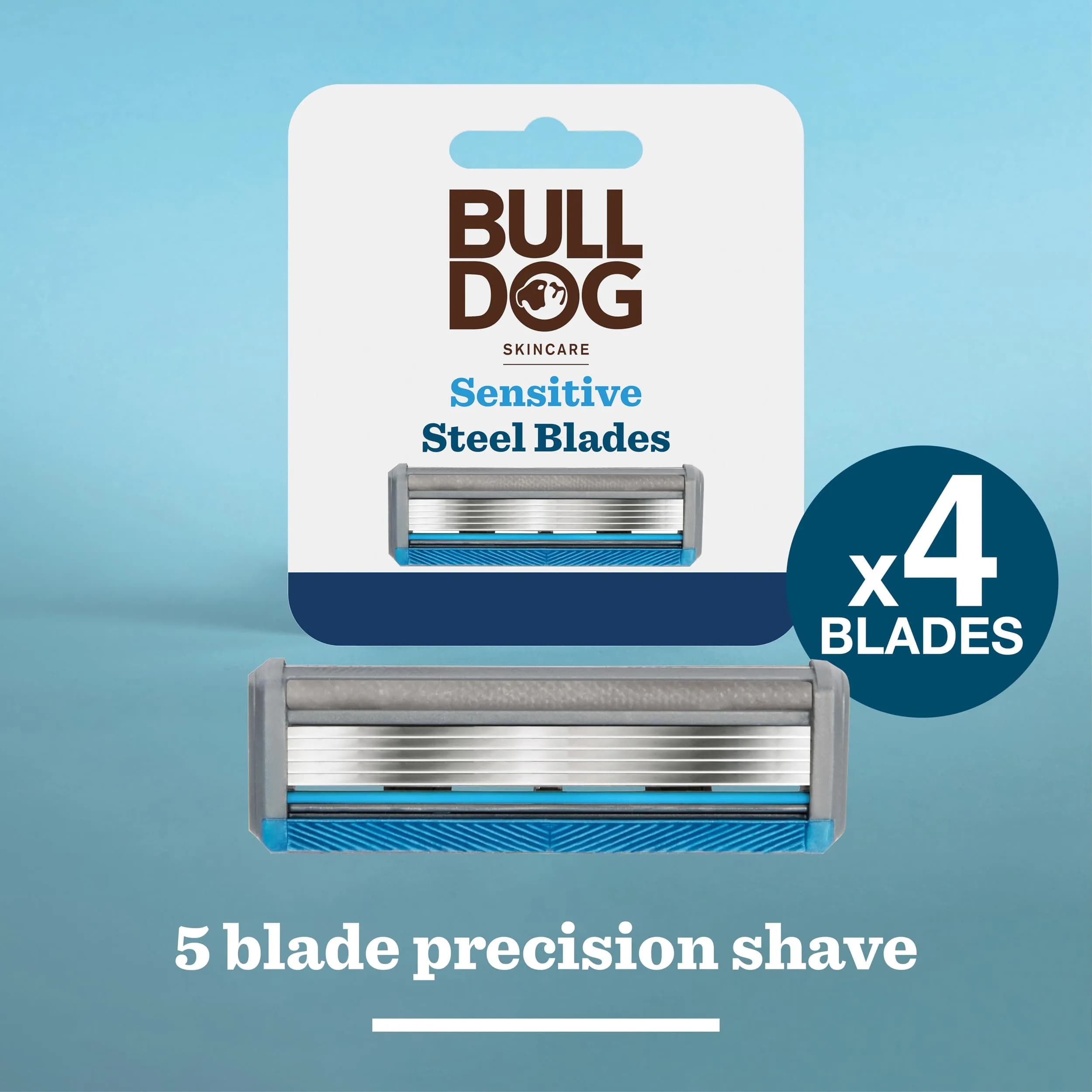 Bulldog Skincare - Sensitive Steel Blades - Men's Razor Blade Refills (4 Pack) | Suitable for Sensitive Skin - view 2