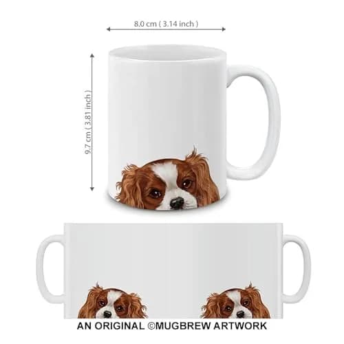 MUGBREW Cavalier King Charles Spaniels Dog Ceramic Coffee Mug 11 OZ | Unique Dog Design for Daily Use thumbnail 3