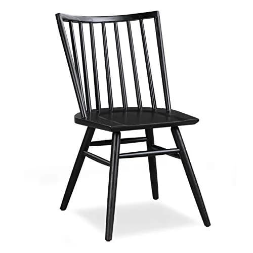 POLY & BARK Talia Windsor Dining Chair, 35” High, Solid Ash Wood, Black Finish | Farmhouse Modern Kitchen & Dining Room Chair thumbnail 1