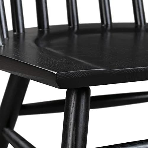 POLY & BARK Talia Windsor Dining Chair, 35” High, Solid Ash Wood, Black Finish | Farmhouse Modern Kitchen & Dining Room Chair thumbnail 8