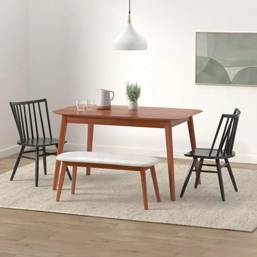POLY & BARK Talia Windsor Dining Chair, 35” High, Solid Ash Wood, Black Finish | Farmhouse Modern Kitchen & Dining Room Chair thumbnail 2