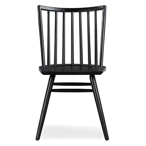 POLY & BARK Talia Windsor Dining Chair, 35” High, Solid Ash Wood, Black Finish | Farmhouse Modern Kitchen & Dining Room Chair thumbnail 3