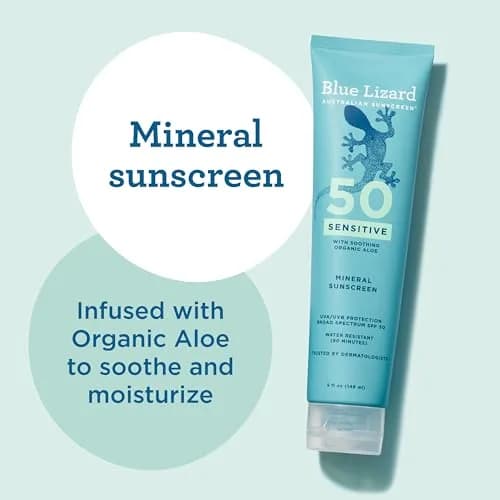 Blue Lizard Sensitive Mineral SPF 50 Sunscreen Lotion 148ml (5 fl oz) | Dermatologist-Trusted Mineral Protection thumbnail 4
