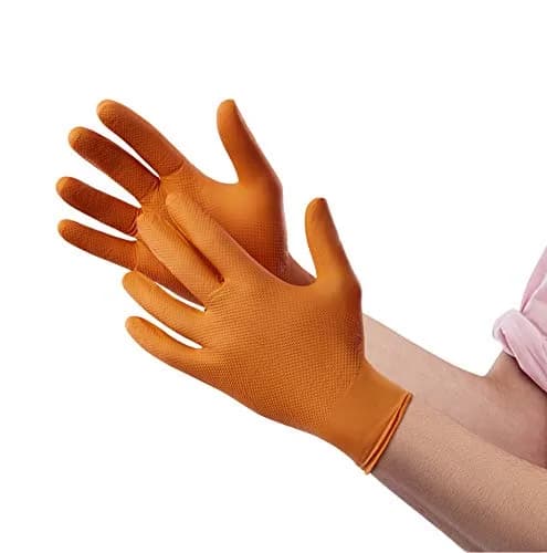Venom Steel Orange Nitrile Gloves, 8 mil Thick, 50 Count | Heavy Duty Grip & Puncture Resistance thumbnail 2