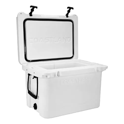 COASTLAND Delta Series 45 QT Rotomolded Cooler | Heavy-Duty Insulated Ice Chest, 45 Quarts, White thumbnail 3
