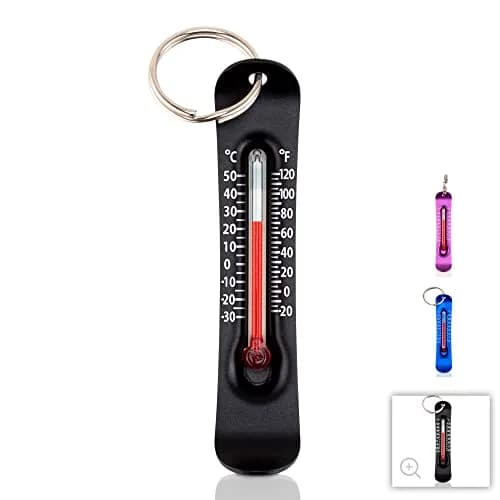 Sun Company Brrr-ometer - Snowsport Zipper Pull Thermometer - Aluminum, Black | Accurate Cold Weather Accessory thumbnail 1