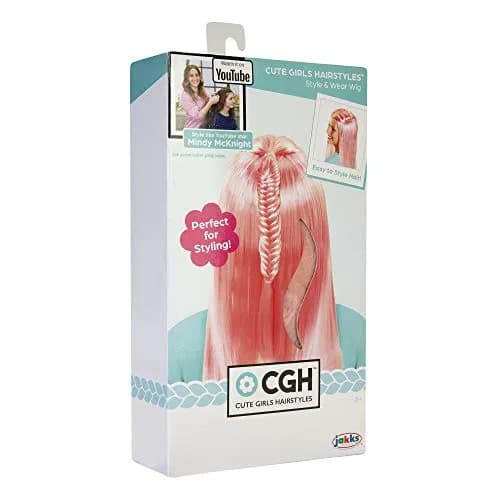 JAKKS Pacific Pink Wig - Straight Hair Style for Girls | Easy to Style & Wear (70-120 chars) thumbnail 4