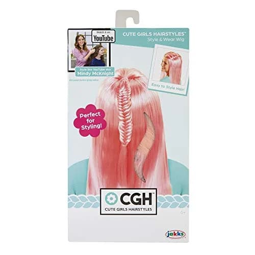 JAKKS Pacific Pink Wig - Straight Hair Style for Girls | Easy to Style & Wear (70-120 chars) thumbnail 3