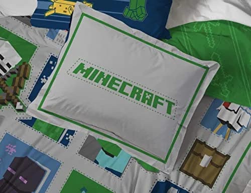 Jay Franco Minecraft 5 Piece Twin Bedding Set | Reversible Comforter, Sheets & Pillowcases | Officially Licensed thumbnail 6