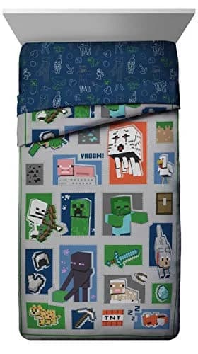 Jay Franco Minecraft 5 Piece Twin Bedding Set | Reversible Comforter, Sheets & Pillowcases | Officially Licensed thumbnail 2