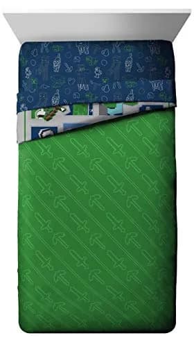 Jay Franco Minecraft 5 Piece Twin Bedding Set | Reversible Comforter, Sheets & Pillowcases | Officially Licensed thumbnail 3