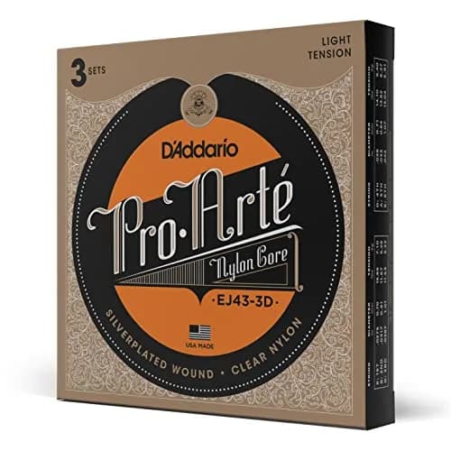 D'Addario Pro-Arte Nylon Classical Guitar Strings, Light Tension, 3 Sets | Warm Tone, Responsive Playability thumbnail 1