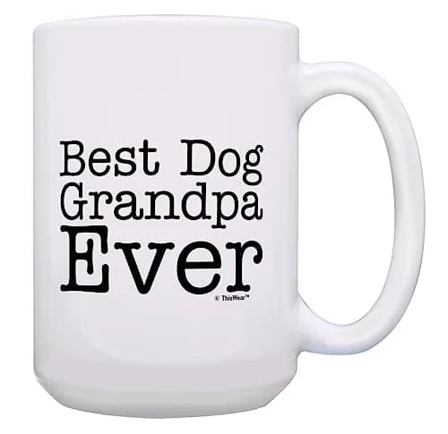 ThisWear Dog Grandpa Ever Coffee Mug 15oz | Father's Day Gift for Dog Lovers thumbnail 1