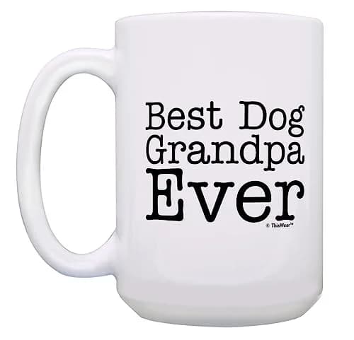 ThisWear Dog Grandpa Ever Coffee Mug 15oz | Father's Day Gift for Dog Lovers thumbnail 3