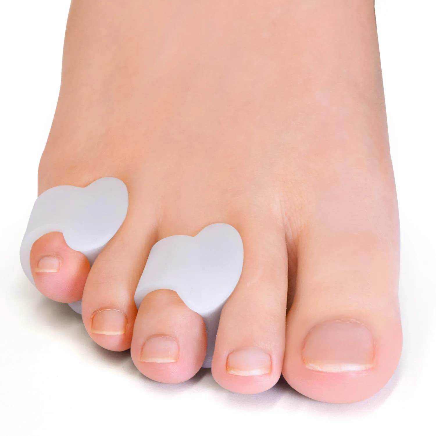 Welnove Pinky Toe Separator, 12 Pcs Black Gel Toe Spacers for Feet, Bunions, Overlapping Toes, Unisex, 1 Pack | Realign & Relieve Pressure — White