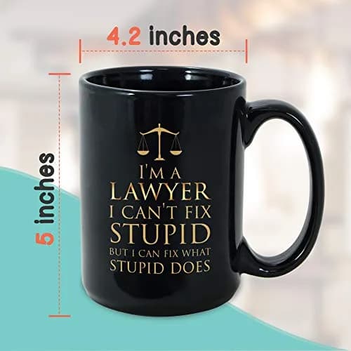 Bubble Hugs Witty Joke Lawyer Coffee Cup 15 Oz | Funny Saying Mug for Lawyers thumbnail 4