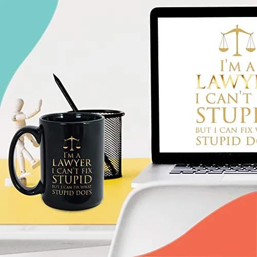 Bubble Hugs Witty Joke Lawyer Coffee Cup 15 Oz | Funny Saying Mug for Lawyers thumbnail 6