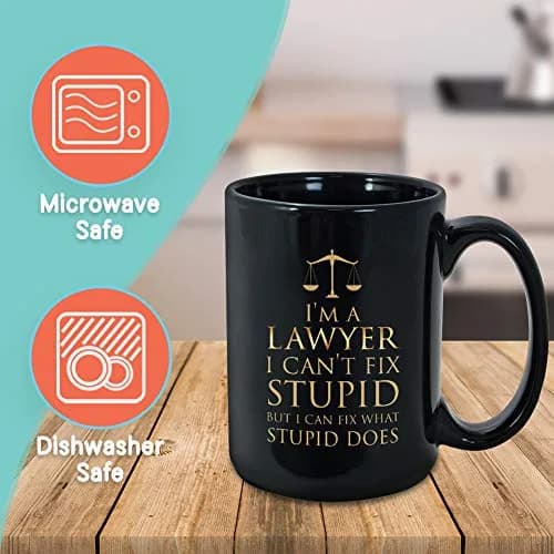 Bubble Hugs Witty Joke Lawyer Coffee Cup 15 Oz | Funny Saying Mug for Lawyers thumbnail 2