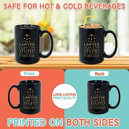 Bubble Hugs Witty Joke Lawyer Coffee Cup 15 Oz | Funny Saying Mug for Lawyers thumbnail 3