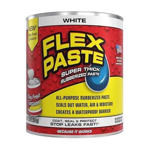 Flex Paste Rubberized Waterproof Sealant Paste, White, 48 fl oz (1.42 L) | Seals Gaps, Cracks, Holes Underwater — White