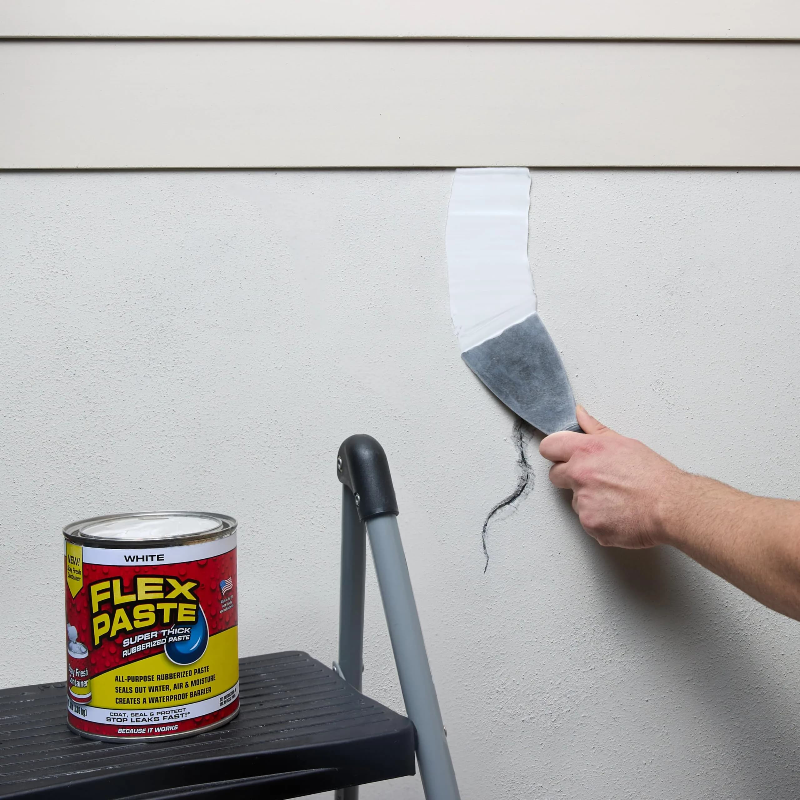 Flex Paste Rubberized Waterproof Sealant Paste, White, 48 fl oz (1.42 L) | Seals Gaps, Cracks, Holes Underwater - view 5