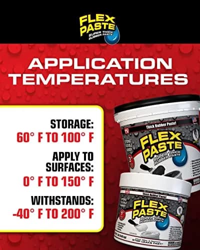 Flex Paste Rubberized Waterproof Sealant Paste, White, 48 fl oz (1.42 L) | Seals Gaps, Cracks, Holes Underwater thumbnail 8