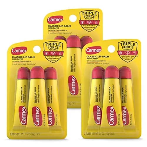 Carmex Classic Medicated Lip Balm Tubes, 9 Count (3 Packs of 3) | Moisturizing & Soothing for Dry Lips thumbnail 1