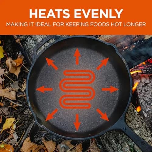 Commercial CHEF 10.25-Inch Cast Iron Skillet | Pre-Seasoned, Versatile & Oven Safe thumbnail 5