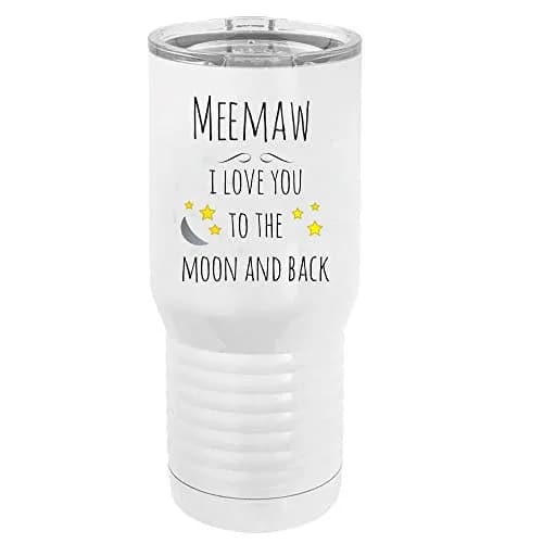 CustomGiftsNow Meemaw I Love You to the Moon and Back Stainless Steel Vacuum Insulated 20 Oz Tumbler | Modern White thumbnail 1