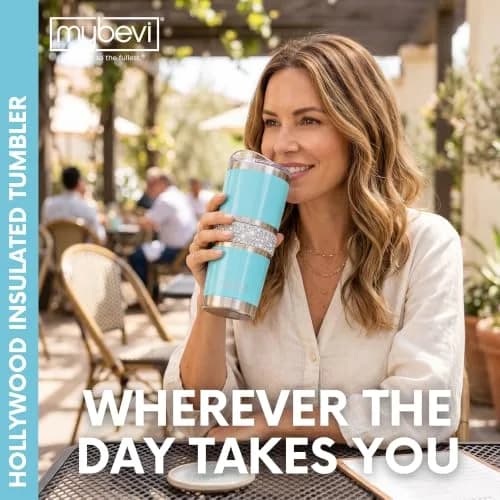 MyBevi Hollywood Insulated Tumbler 591ml (20oz) | Keeps Drinks Hot or Cold for Hours thumbnail 9
