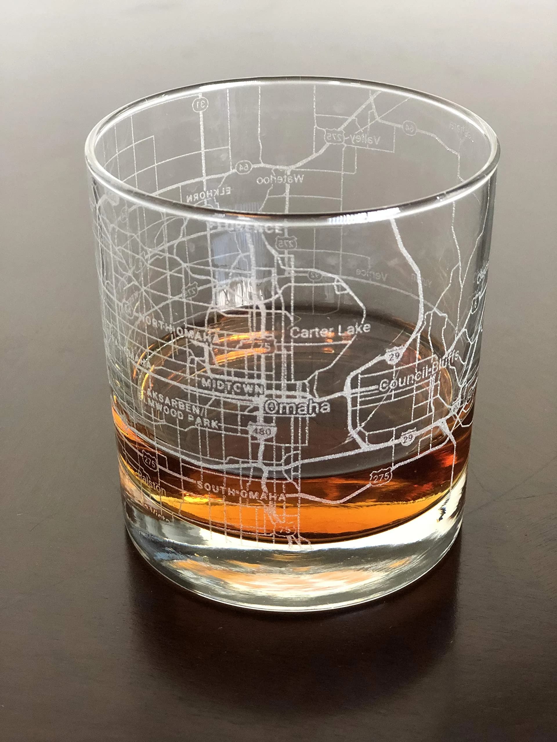 Or Something Whiskey Old Fashioned Glass 11oz | Omaha Nebraska Map | Made in USA — Clear