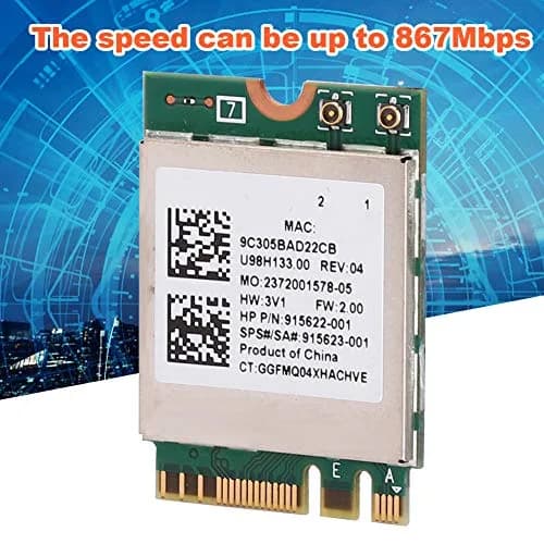 ASHATA RTL8822BE M.2 Network Card with Bluetooth 4.2 | 867Mbps Dual-Band WiFi for Windows 7/8/10 thumbnail 2